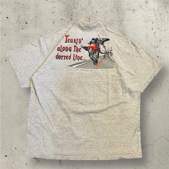 Reaperwear Biker T-Shirt XL Gray Grim Reaper Motorcycle Graphic Gildan - 0041 - Picture 1 of 8